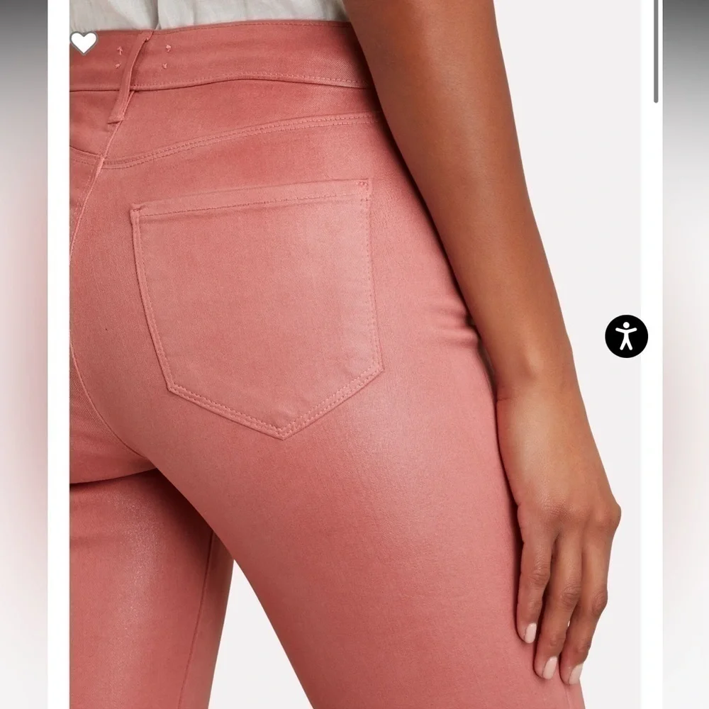 NWT - L’AGENCE - Margot Coated Skinny Jeans dusty rose size 27 - Picture 5 of 10